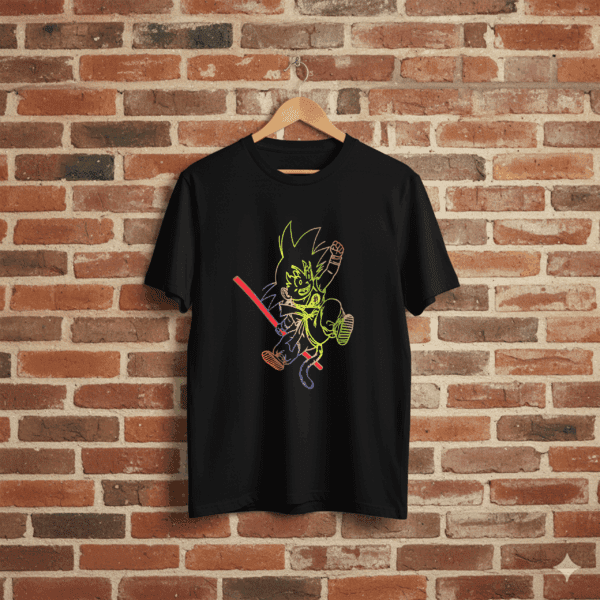 Maglietta Nera Kid Goku Neon Style – Collab. Grafix on The Road