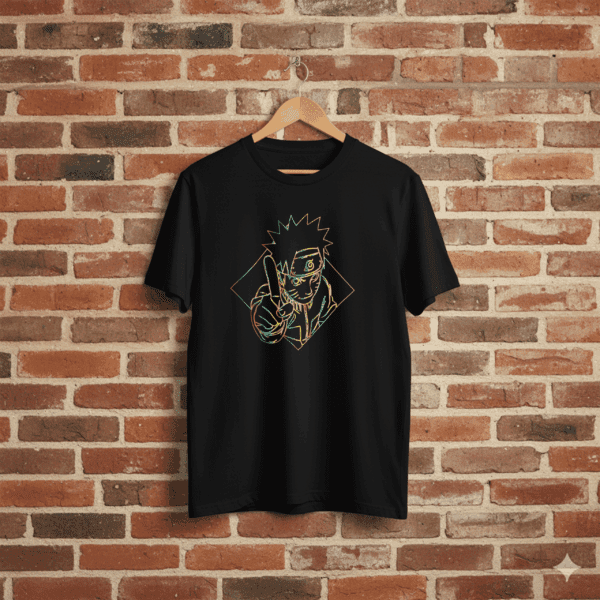 Maglietta Nera Naruto Neon Style – Collab. Grafix on The Road