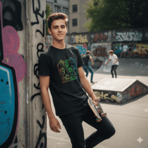 Maglietta Nera Charizard Neon Style – Collab. Grafix on The Road