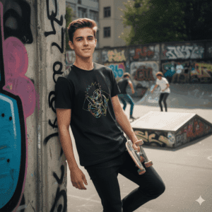 Maglietta Nera Naruto Neon Style – Collab. Grafix on The Road
