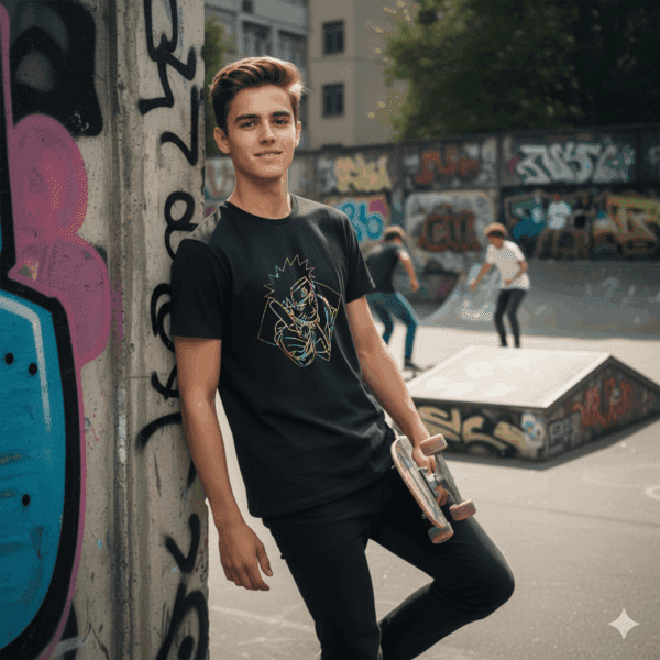Maglietta Nera Naruto Neon Style – Collab. Grafix on The Road