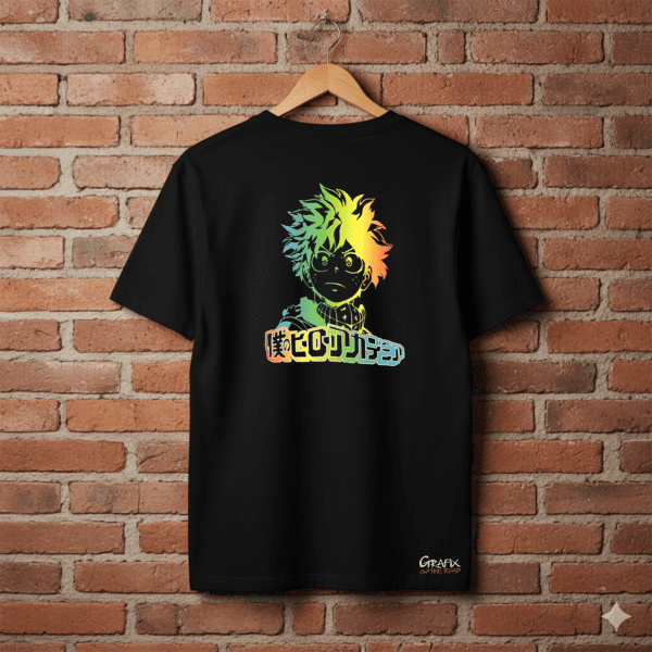 Maglietta Nera Deku Neon Style – Collab. Grafix on The Road