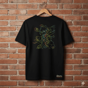 Maglietta Nera Naruto Neon Style – Collab. Grafix on The Road