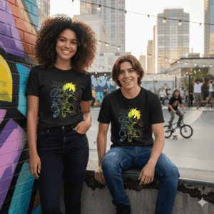 Maglietta Nera Luffy Neon Style – Collab. Grafix on The Road