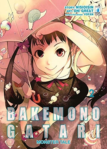 Copertina del manga Bakemonogatari Monster Tale vol. 2, edizione italiana Star Comics di Oh! Great & Nisioisin