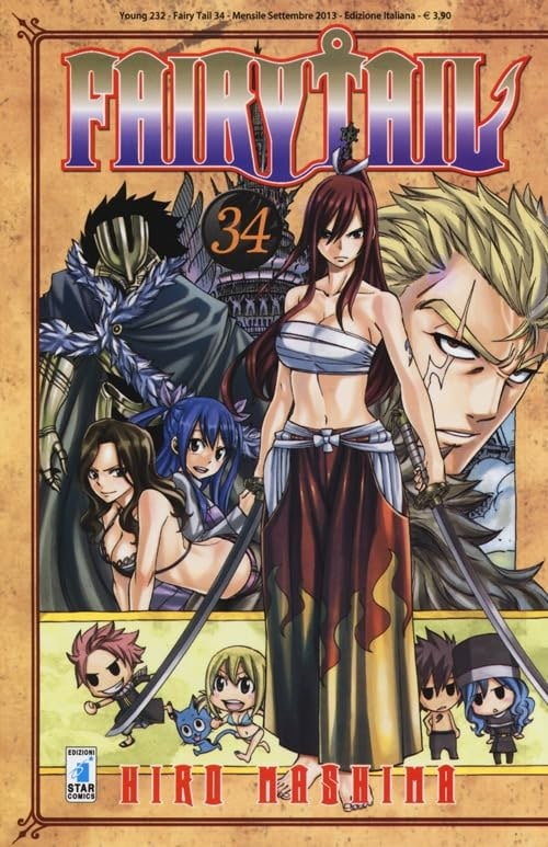 Copertina del manga Fairy Tail 34 - Young vol. 232, edizione italiana Star Comics di Hiro Mashima Copertina del manga Fairy Tail 34 - Young vol. 232, edizione italiana Star Comics di Hiro Mashima