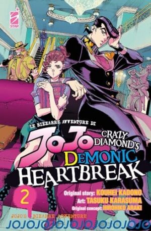 Copertina del manga Jojo Crazy Diamond's Demonic Heart vol. 2, edizione italiana Star Comics di Araki, Kadono & Karasuma