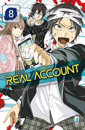 Copertina del manga Real Account 8 - Kappa Extra vol. 228, edizione italiana Star Comics di Okushou & Shizumu Watanabe