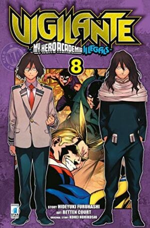 Copertina del manga Vigilante - My Hero Illegals vol. 8, edizione italiana Star Comics di Horikoshi, Furuhashi & Court