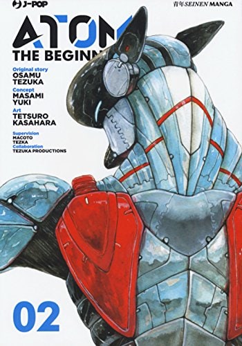 Copertina del manga Atom the Beginning vol. 2, edizione italiana J-POP Edizioni di Tezuka, Kasahara & Yuki