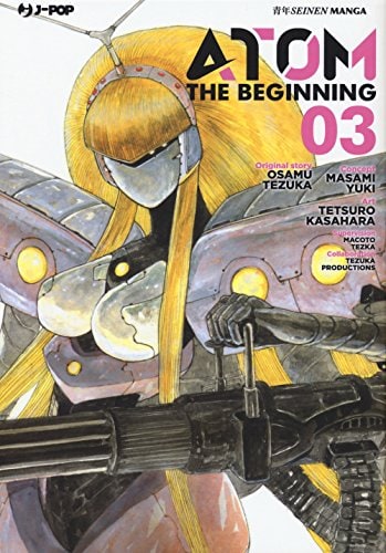 Copertina del manga Atom the Beginning vol. 3, edizione italiana J-POP Edizioni di Tezuka, Kasahara & Yuki