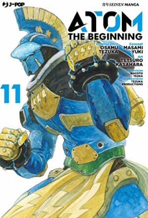 Copertina del manga Atom the Beginning vol. 11, edizione italiana J-POP Edizioni di Osamu Tezuka & Aa.Vv