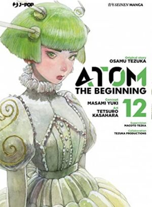 Copertina del manga Atom the Beginning vol. 12, edizione italiana J-POP Edizioni di Osamu Tezuka & Aa.Vv