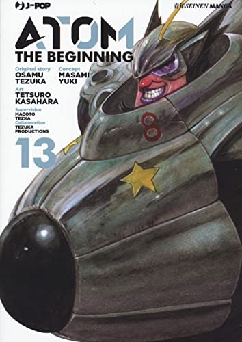 Copertina del manga Atom the Beginning vol. 13, edizione italiana J-POP Edizioni di Osamu Tezuka & Aa.Vv