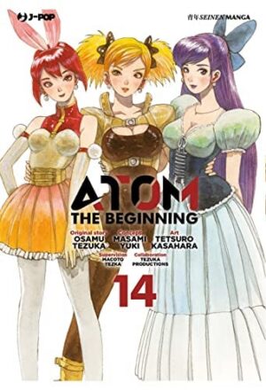 Copertina del manga Atom the Beginning vol. 14, edizione italiana J-POP Edizioni di Osamu Tezuka & Aa.Vv