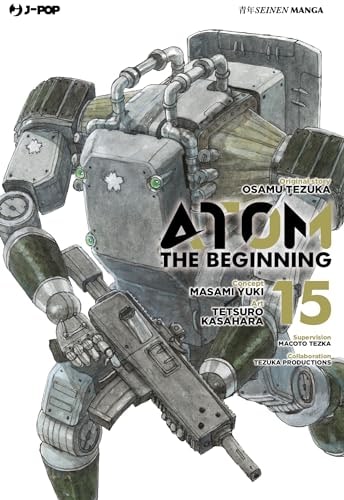 Copertina del manga Atom the Beginning vol. 15, edizione italiana J-POP Edizioni di Tezuka, Kasahara & Yuki
