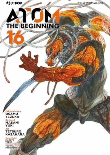 Copertina del manga Atom the Beginning vol. 16, edizione italiana J-POP Edizioni di Tezuka, Yuki, Kasahara & Aa.Vv