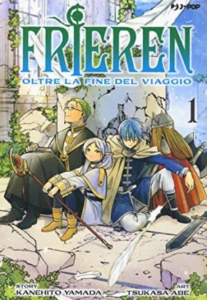 Copertina del manga Frieren vol. 1, edizione italiana J-POP Edizioni di Tsukasa Abe & Kanehito Yamada