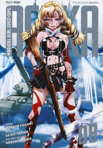 Copertina del manga Magical Girl Spec-Ops Asuka vol. 8, edizione italiana J-POP Edizioni di Makoto Fukami & S. Tokiya