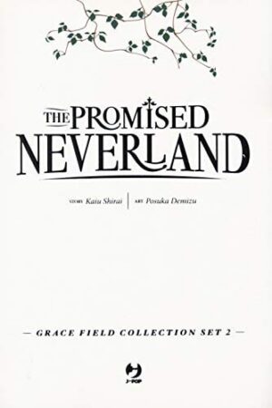 Copertina del manga Promised Neverland Grace Field vol. 2, edizione italiana J-POP Edizioni di Posuka Demizu, Shirai & Nanao