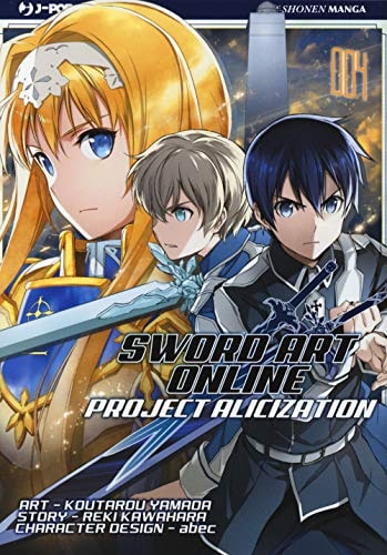 Copertina del manga Sword Art Online Alicization vol. 4, edizione italiana J-POP Edizioni di Reki Kawahara & Kotaro Yamada