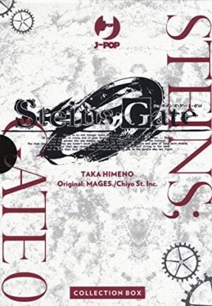 Copertina del manga Steins Gate Zero Box, edizione italiana J-POP Edizioni di Nitroplus & Himeno