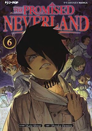 Copertina del manga The Promised Neverland vol. 6, edizione italiana J-POP Edizioni di Kaiu Shirai