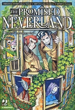 Copertina del manga The Promised Neverland Novel vol. 3, edizione italiana J-POP Edizioni di Shirai, Nanao & Posuka Demizu