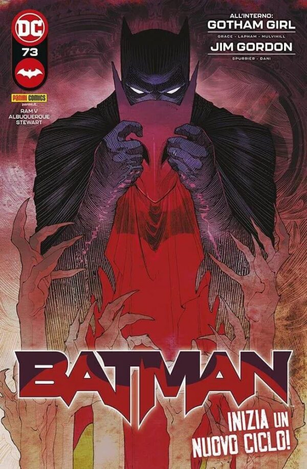 Copertina del fumetto Batman vol. 73, edizione italiana Panini Comics / DC / Marvel / Disney di Spurrier, Albuquerque, Ram V Copertina del fumetto Batman vol. 73, edizione italiana Panini Comics / DC / Marvel / Disney di Spurrier, Albuquerque, Ram V