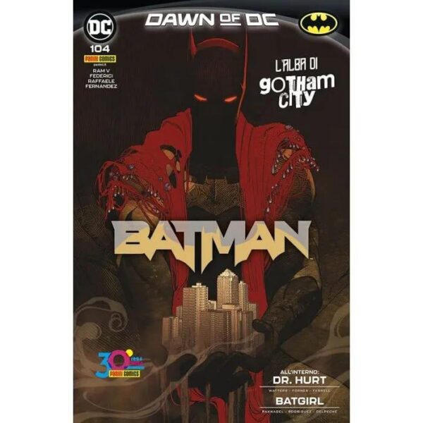 Copertina del fumetto Batman vol. 104, edizione italiana Panini Comics / DC / Marvel / Disney di Aa.Vv. Copertina del fumetto Batman vol. 104, edizione italiana Panini Comics / DC / Marvel / Disney di Aa.Vv.