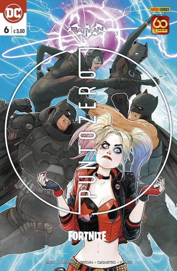 Copertina del fumetto Batman Fortnite Punto Zero vol. 6, edizione italiana Panini Comics / DC / Marvel / Disney di Brown, Gage & Mustard Copertina del fumetto Batman Fortnite Punto Zero vol. 6, edizione italiana Panini Comics / DC / Marvel / Disney di Brown, Gage & Mustard