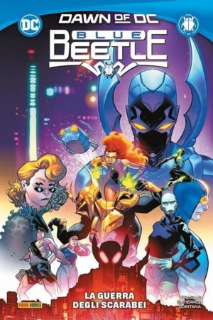 Copertina del fumetto Blue Beetle 1 Guerra Degli Scarabei, edizione italiana Panini Comics / DC / Marvel / Disney di Gutiérrez,Trujillo