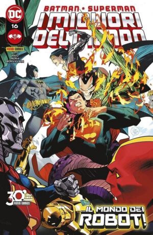 Copertina del fumetto Batman/Superman i Migliori del vol. 16, edizione italiana Panini Comics / DC / Marvel / Disney di Dan Mora, Mark Waid
