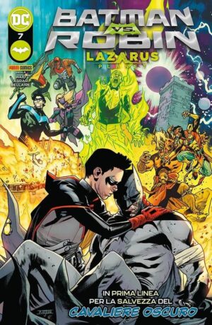 Copertina del fumetto Batman Vs Robin - Lazarus Planet vol. 7, edizione italiana Panini Comics / DC / Marvel / Disney di Mahmud Asrar & Mark Waid