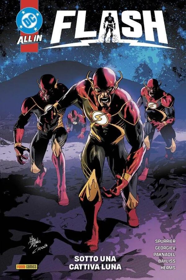 Copertina del fumetto Flash 4 Sotto Una Cattiva Luna, edizione italiana Panini Comics / DC / Marvel / Disney di Aa.Vv.