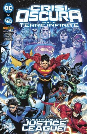 Copertina del fumetto Crisi Oscura Sulle Terre Infinite vol. 2, edizione italiana Panini Comics / DC / Marvel / Disney di Braga, Fitzmartin, Aa.Vv.