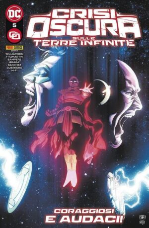 Copertina del fumetto Crisi Oscura Sulle Terre Infinite vol. 5, edizione italiana Panini Comics / DC / Marvel / Disney di Braga, Fitzmartin & Aa.Vv.