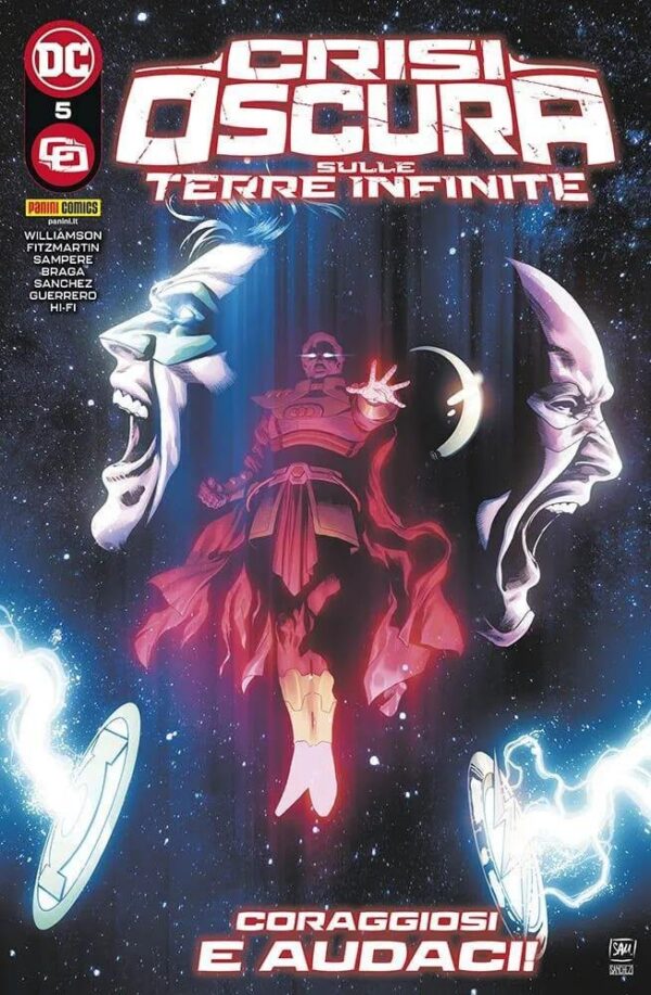 Copertina del fumetto Crisi Oscura Sulle Terre Infinite vol. 5, edizione italiana Panini Comics / DC / Marvel / Disney di Braga, Fitzmartin & Aa.Vv. Copertina del fumetto Crisi Oscura Sulle Terre Infinite vol. 5, edizione italiana Panini Comics / DC / Marvel / Disney di Braga, Fitzmartin & Aa.Vv.