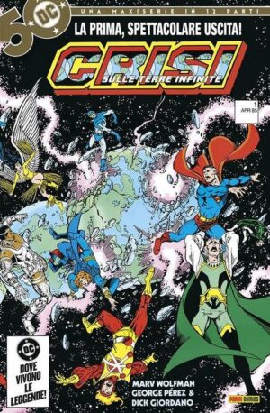 Copertina del fumetto Dc Facsimile Crisi Sulle Terre vol. 1, edizione italiana Panini Comics / DC / Marvel / Disney di Pérez,Wolfmann,Greenberger