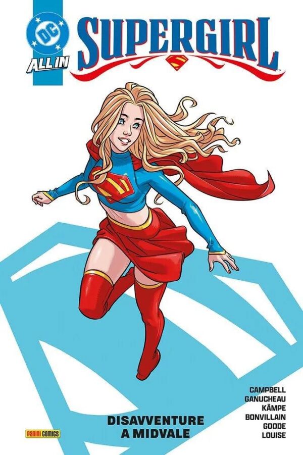 Copertina del fumetto Supergirl 1 - Disavventure a Midval, edizione italiana Panini Comics / DC / Marvel / Disney di Aa.Vv. Copertina del fumetto Supergirl 1 - Disavventure a Midval, edizione italiana Panini Comics / DC / Marvel / Disney di Aa.Vv.