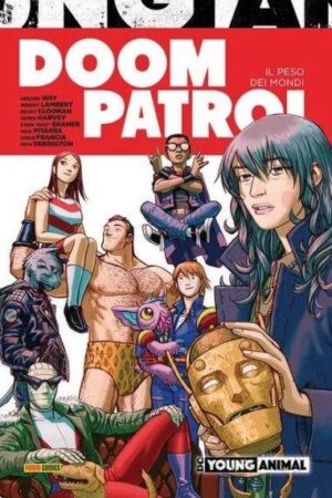 Copertina del fumetto Doom Patrol - il Peso dei Mondi, edizione italiana Panini Comics / DC / Marvel / Disney di Aa.Vv.