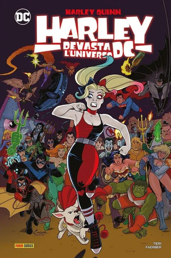 Copertina del fumetto Harley Devasta L'universo Dc, edizione italiana Panini Comics / DC / Marvel / Disney di Frank Tieri & Logan Faerber Copertina del fumetto Harley Devasta L'universo Dc, edizione italiana Panini Comics / DC / Marvel / Disney di Frank Tieri & Logan Faerber