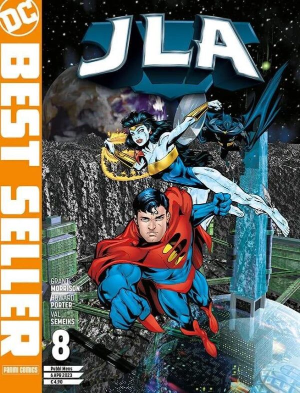 Copertina del fumetto Jla di Grant Morrison vol. 8, edizione italiana Panini Comics / DC / Marvel / Disney di Grant Morrison & Aa.Vv.