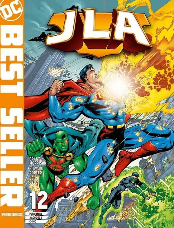 Copertina del fumetto Jla di Grant Morrison vol. 12, edizione italiana Panini Comics / DC / Marvel / Disney di Morrison, Porter & Dell
