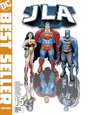 Copertina del fumetto Jla di Grant Morrison vol. 15, edizione italiana Panini Comics / DC / Marvel / Disney di Morrison, Quitely & Martin