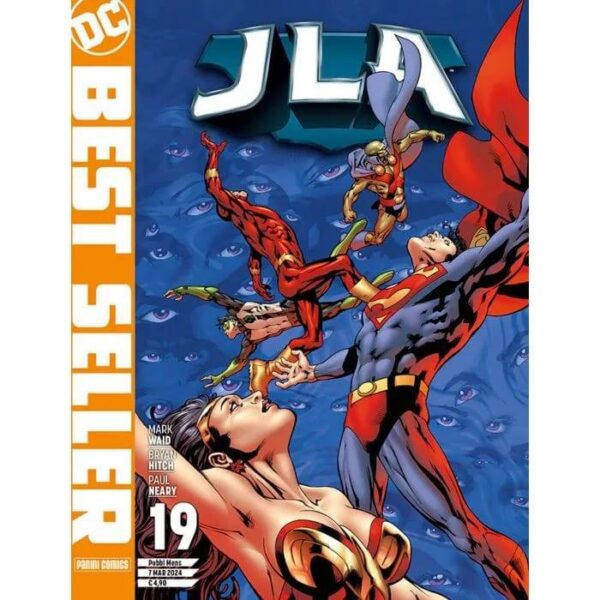 Copertina del fumetto Jla di Grant Morrison vol. 19, edizione italiana Panini Comics / DC / Marvel / Disney di Bryan Hitch, Mark Waid
