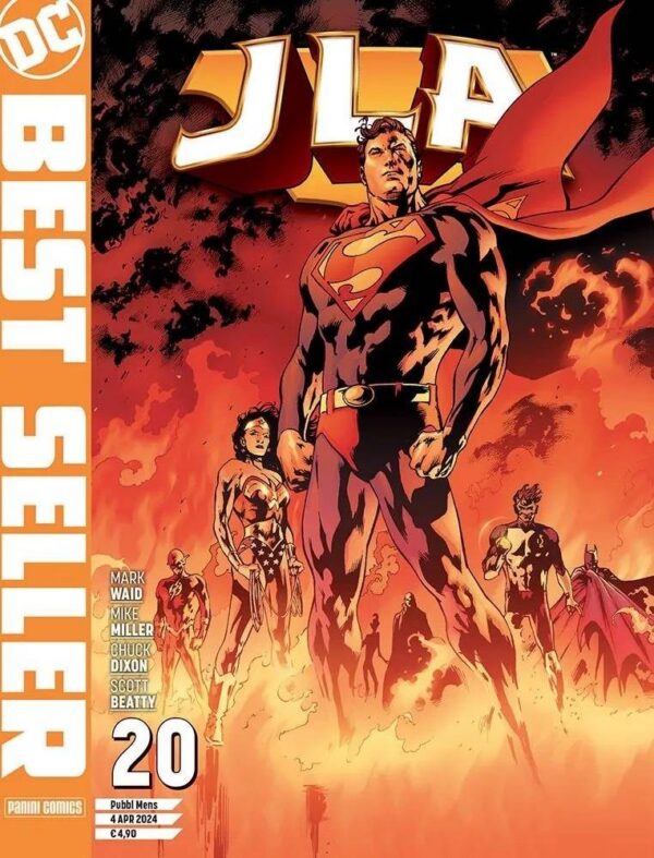 Copertina del fumetto Jla di Grant Morrison vol. 20, edizione italiana Panini Comics / DC / Marvel / Disney di Mark Waid & Mike Miller