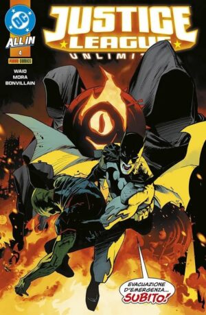 Copertina del fumetto Justice League Unlimited vol. 4, edizione italiana Panini Comics / DC / Marvel / Disney di Dan Mora, Mark Waid