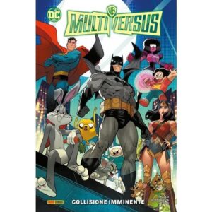 Copertina del fumetto Multiversus - Collisione Imminente, edizione italiana Panini Comics / DC / Marvel / Disney di Sommariva & Mille
