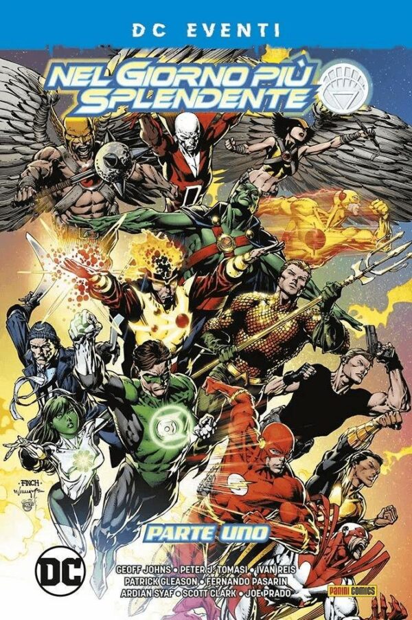 Copertina del fumetto Nel Giorno Più Splendente vol. 1, edizione italiana Panini Comics / DC / Marvel / Disney di Aa.Vv. Copertina del fumetto Nel Giorno Più Splendente vol. 1, edizione italiana Panini Comics / DC / Marvel / Disney di Aa.Vv.